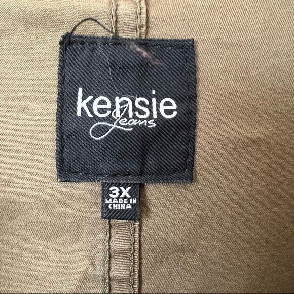 Kensie Jeans Army Green Double Breasted Utility Jacket - Picture 2 of 9